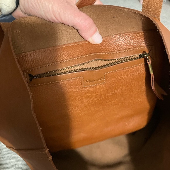 Madewell Transport Tote English Saddle tan leather pebbled bag - Picture 6 of 10